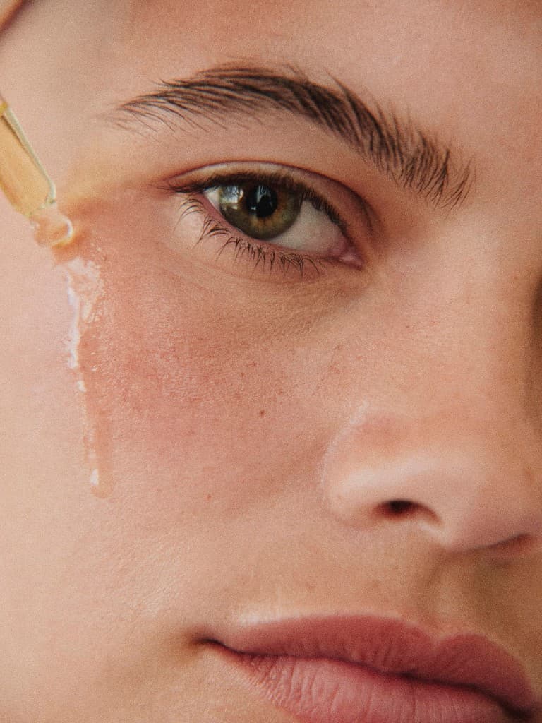 Treatment being applied to the skin